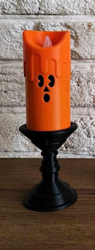 Halloween Spooky Candle Set | LED Flameless Candles | Halloween Home Decor | Trick or Treat Display | Pumpkin Ghost Decor