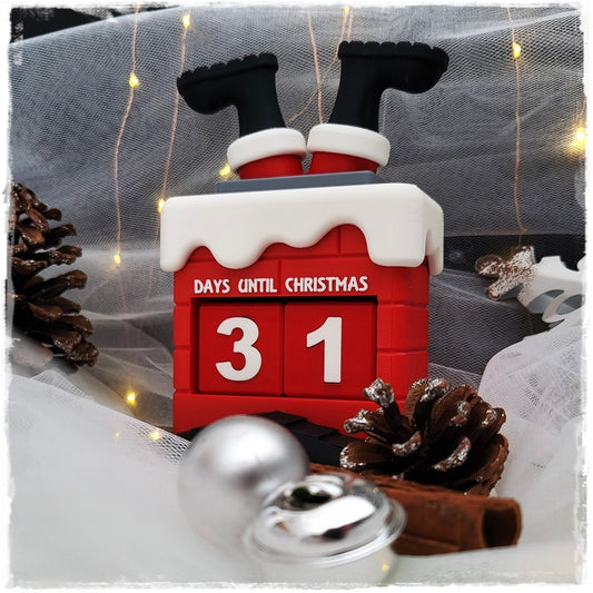 Santa Chimney Christmas Countdown Calendar | 3D Printed Xmas Advent | Festive Decoration | Days Until Christmas Display