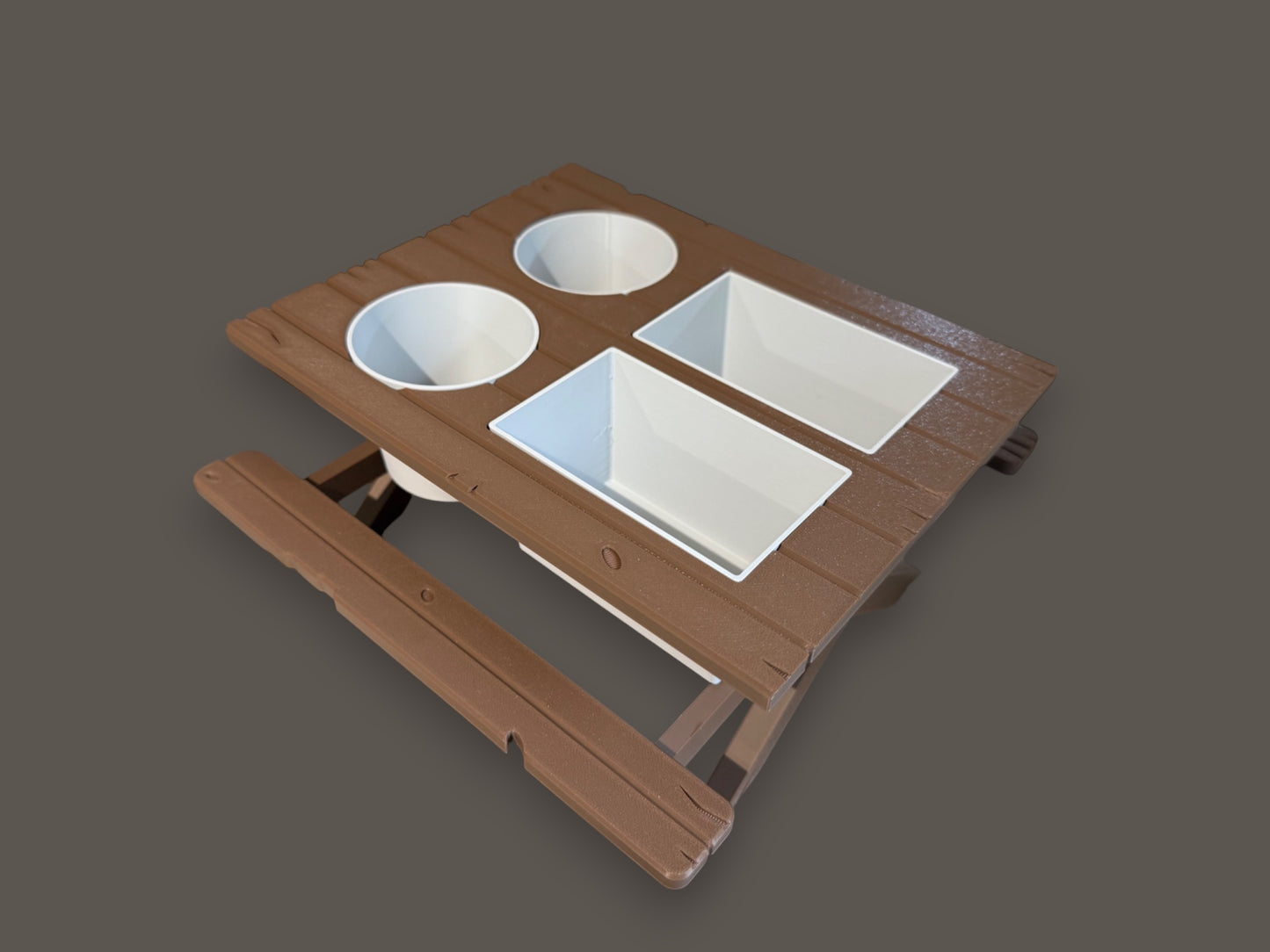 BBQ Picnic Table Sauce and Spice Rack | BBQ Gift | Garden Decor | BBQ Utilities | Outdoor Dining | Optional Dipping & Olive Pots | Gift For Dad