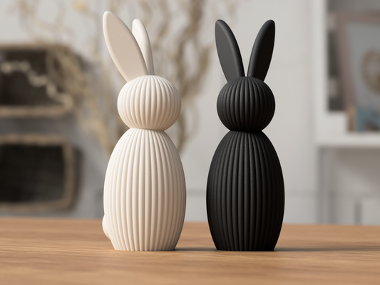 Easter Bunny Japandi Decor | Ribbed Rabbit Ornament | Easter Decor | Two Sizes | Multiple Colours