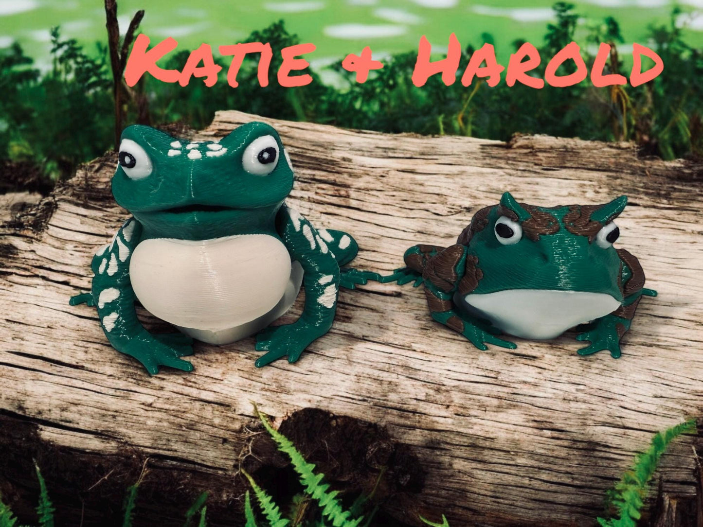 Katie & Harold โ Adorable 3D Printed Articulated Frogs | Fidget Toy | Desk Animal