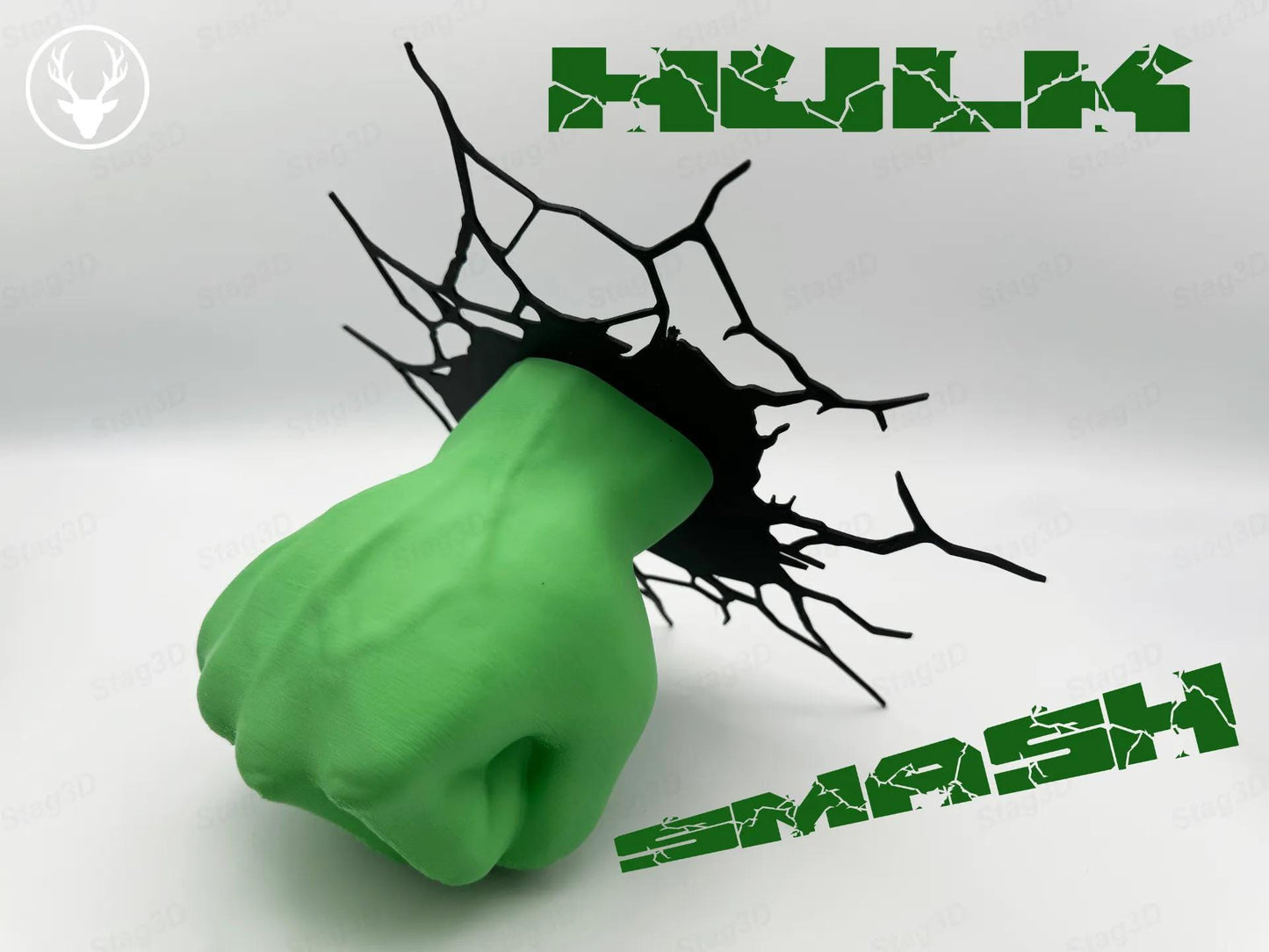 Hulk Smash Wall Decor | 3D Wall Art | Superhero Room Decor | Hulk Fist Wall Mount | Magnetic Mount | Green or Glow In Dark