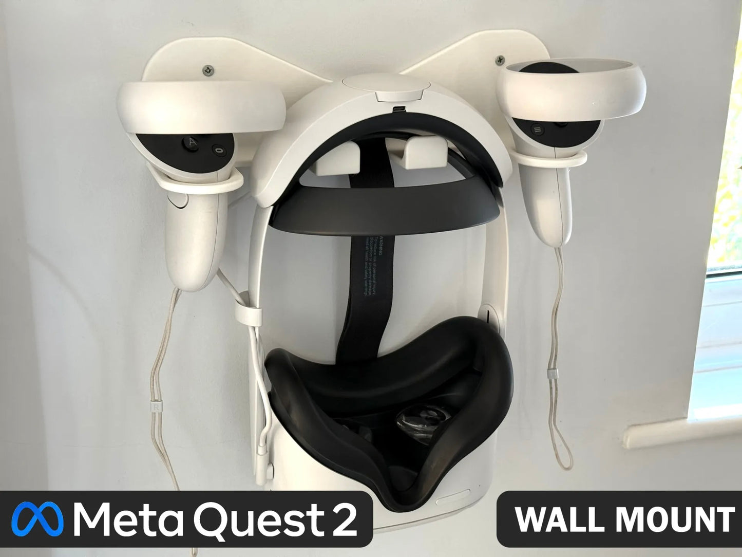 Wall Mount for Meta Quest 2 | VR Headset Holder | Game Controller Storage