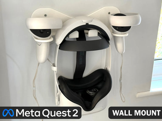 Wall Mount for Meta Quest 2 | VR Headset Holder | Game Controller Storage