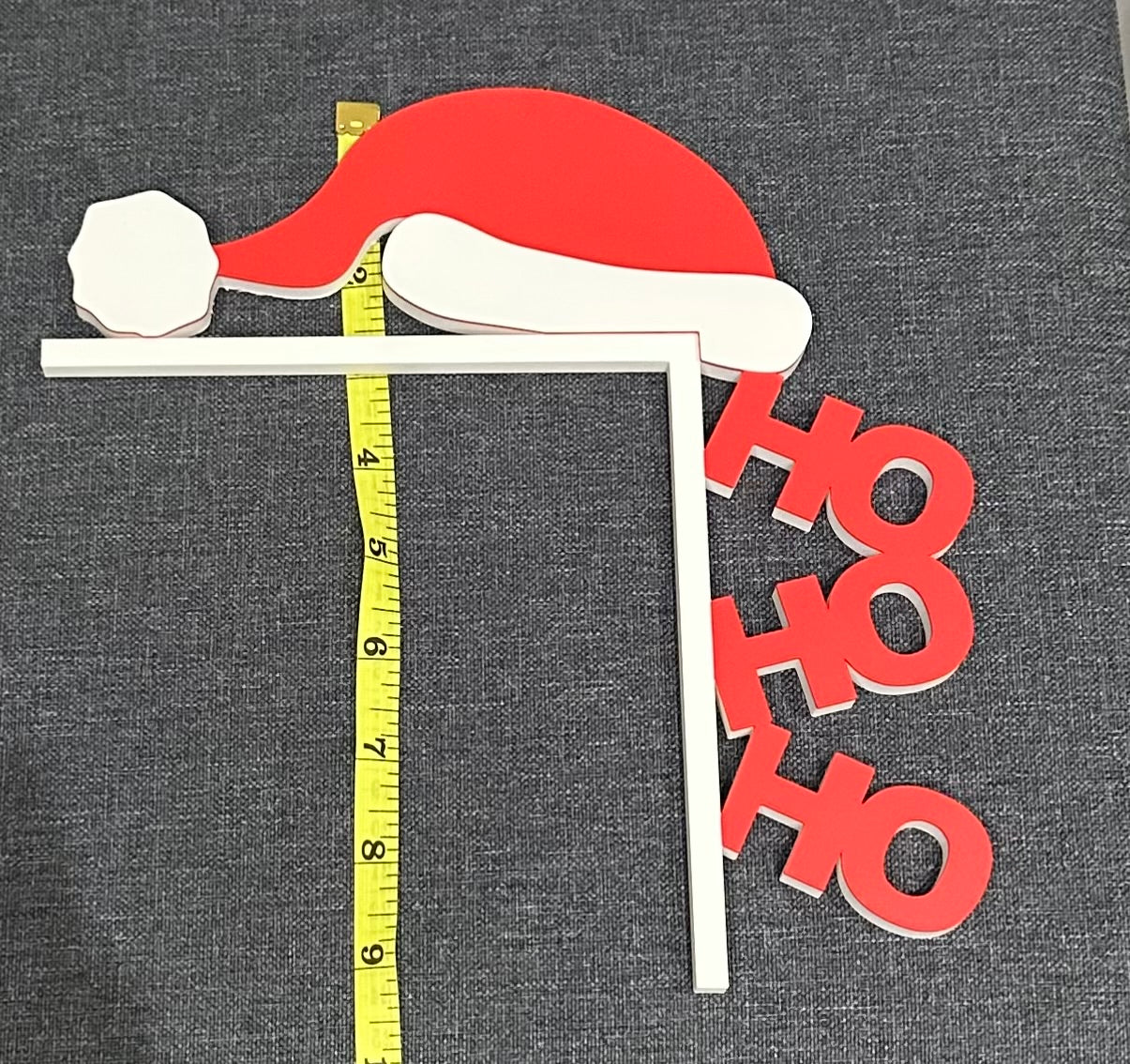 Ho Ho Ho Merry Christmas Hat Door Corner Sign | 3D Printed Christmas Decor | Holiday Door Decoration | Festive Ornament
