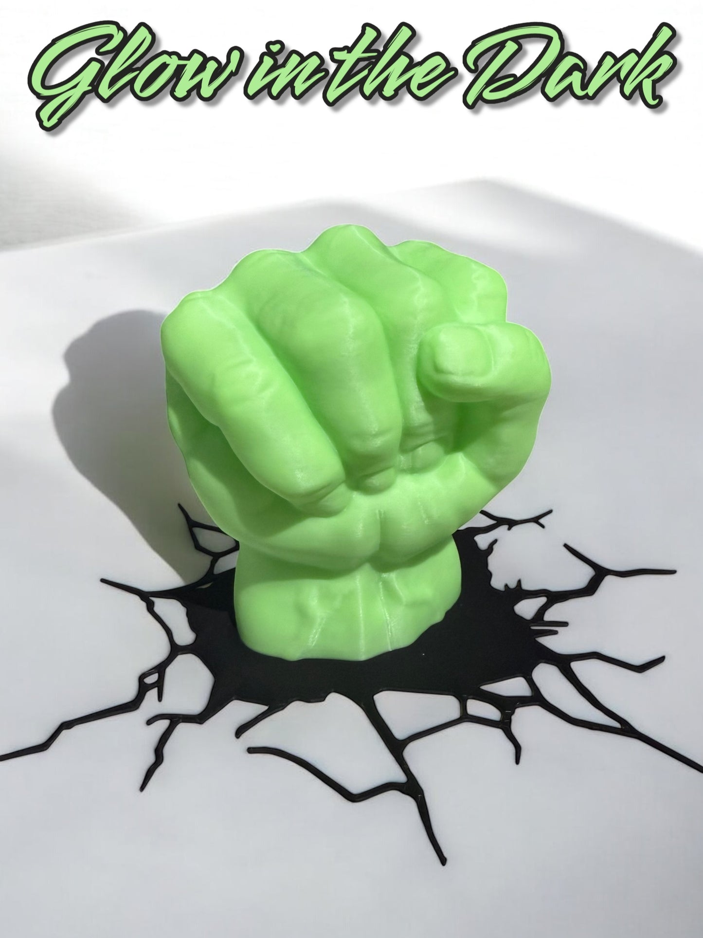 Hulk Smash Wall Decor | 3D Wall Art | Superhero Room Decor | Hulk Fist Wall Mount | Magnetic Mount | Green or Glow In Dark