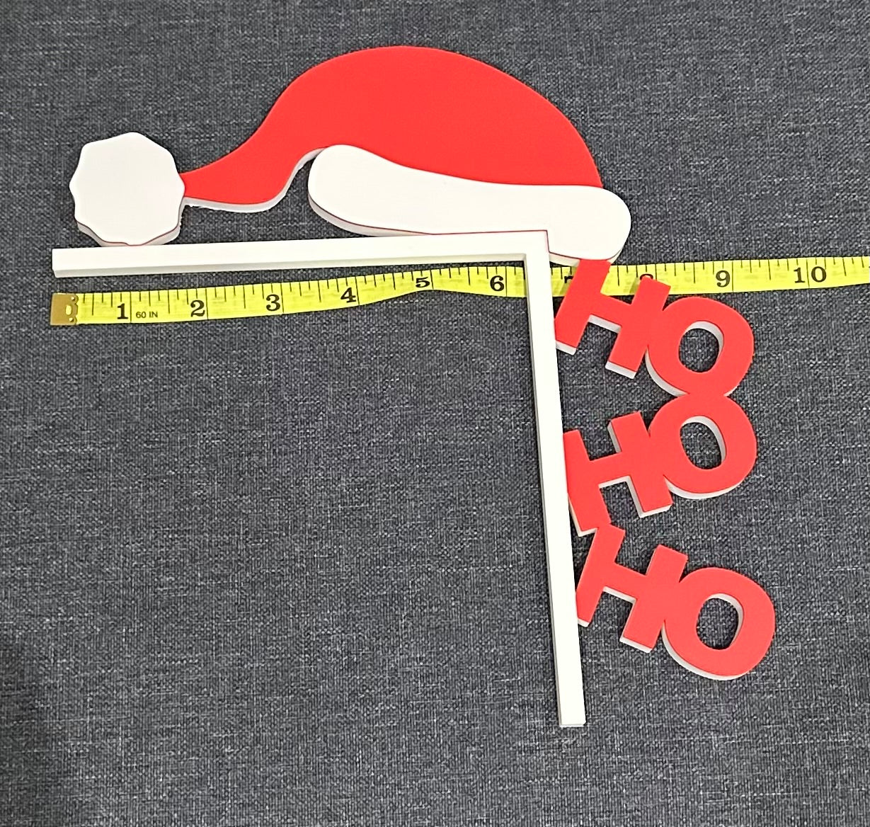 Ho Ho Ho Merry Christmas Hat Door Corner Sign | 3D Printed Christmas Decor | Holiday Door Decoration | Festive Ornament