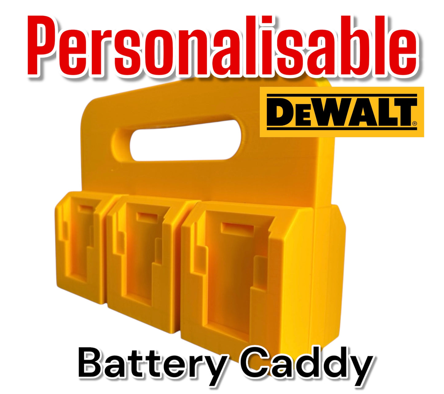 DeWalt XR 18v Battery Carrier for 4 or 6 Batteries | DIY Gift | Builders Gift | Gift For Dad | Personalisable