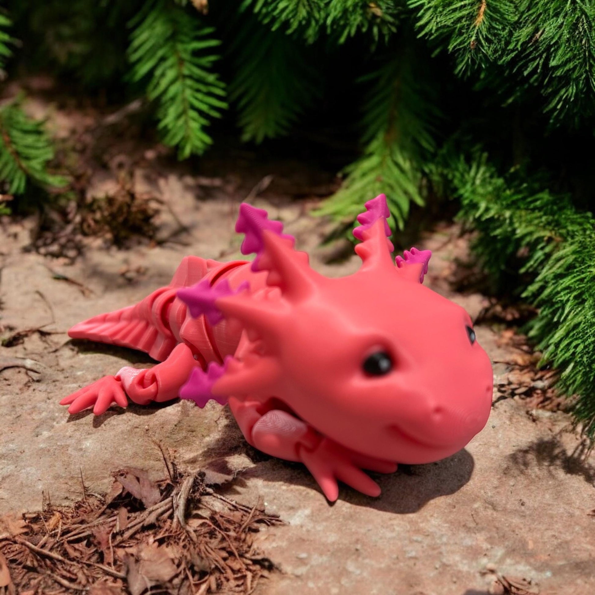 3D Printed Articulated Axolotl – Poseable and Fun | MatMires | Fidget | Avaiable in 3 sizes