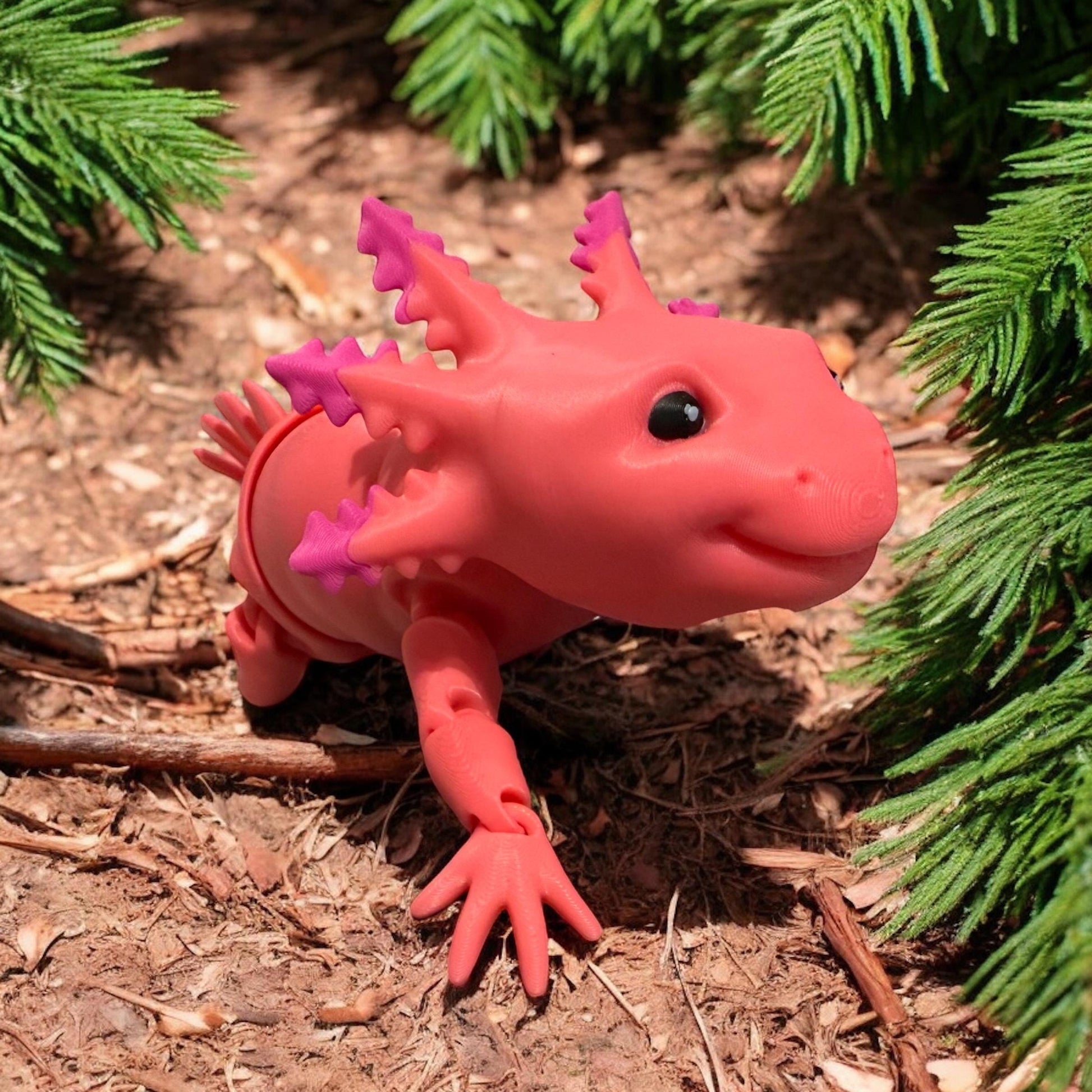 3D Printed Articulated Axolotl – Poseable and Fun | MatMires | Fidget | Avaiable in 3 sizes
