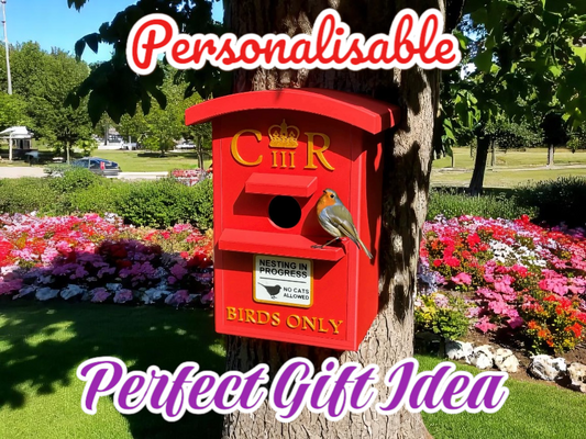 UK Postbox Bird Box | Unique Birdhouse for Gardens & Bird Lovers | Garden Decor | Nest Box | Personalised