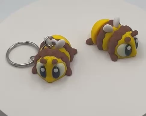 3D Printed Flexi Honey Bee | Articulated Fidget Toy | Cute Desk Buddy | Keychain | Beehive Set | Keyring Gift for Bee Lovers